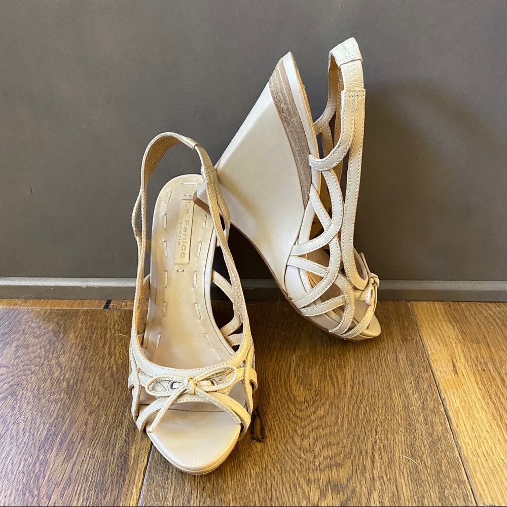 La Fenice Venezia Leather Wedge Sandals